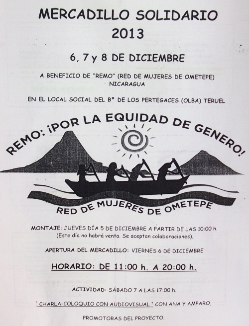 Cartel del Mercadillo Solidario de Olba - Teruel.